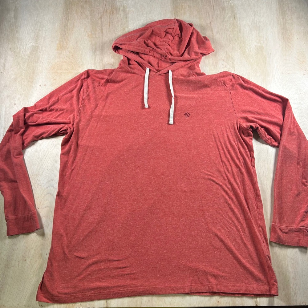 Duck Camp Mens Lightweight Hoodie XL Heathered Red Long Sleeve Outdoor Shirt